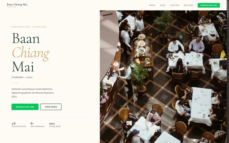 Baan Chiang Mai Restaurant — ตัวอย่างดีไซน์โดย miraTEQ